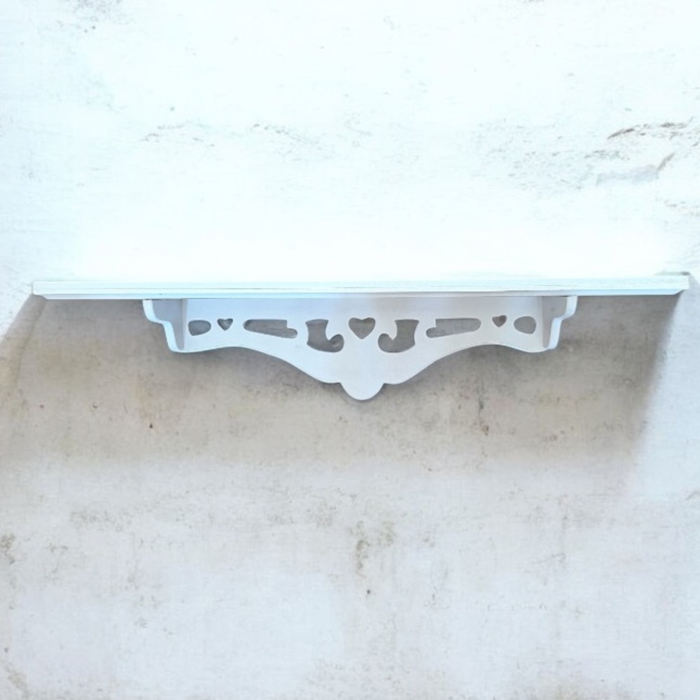 White Decorative ornate carved Wall Shelf